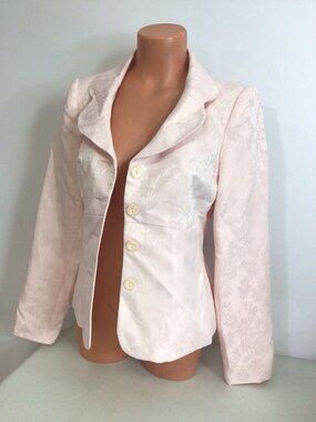 B Moss Floral Pink Blazer Jacket Romantic Feminine Made USA Womens 6